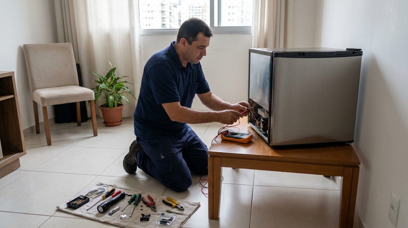 Técnico de conserto de frigobar em residência em Curitiba‑PR